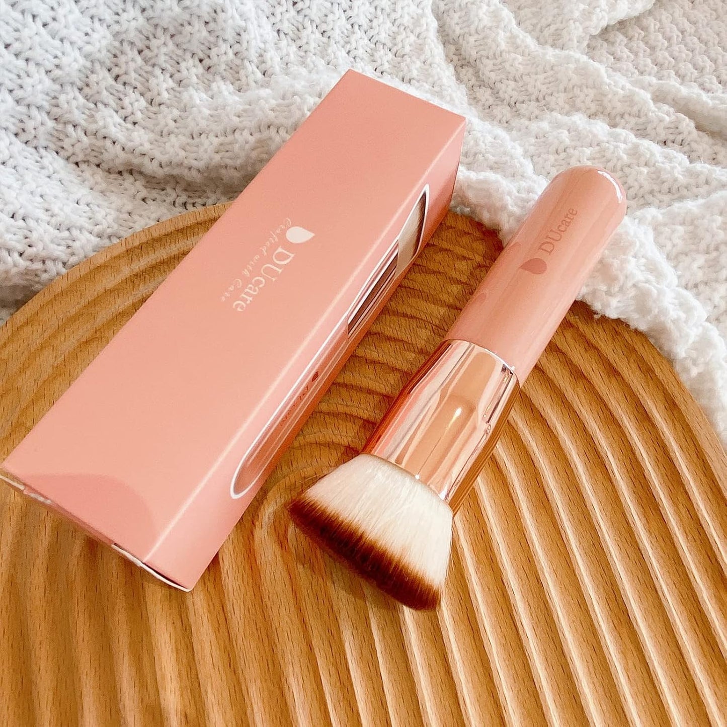 Flat Top Kabuki Foundation Brush + Makeup Brush Cleanser
