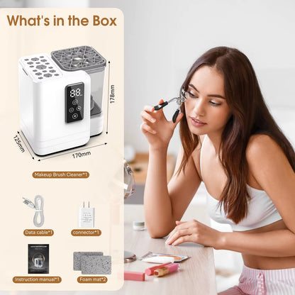 Professional 5-In-1 Electric Makeup Brush Cleaner Dryer Machine Portable Automatic USB Cosmetic Brushes Cleaner Tool for Women