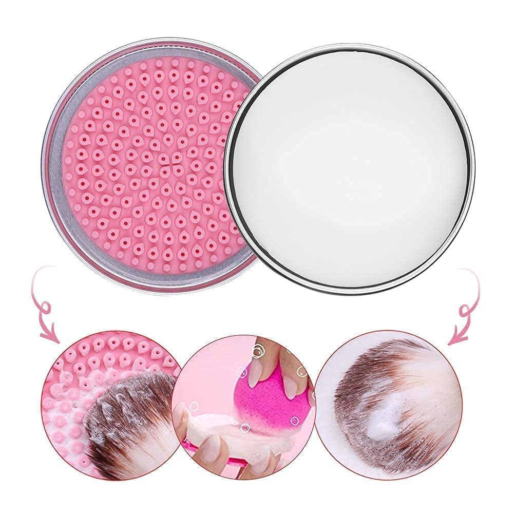 Flat Top Kabuki Foundation Brush +  Makeup Brush Cleanser