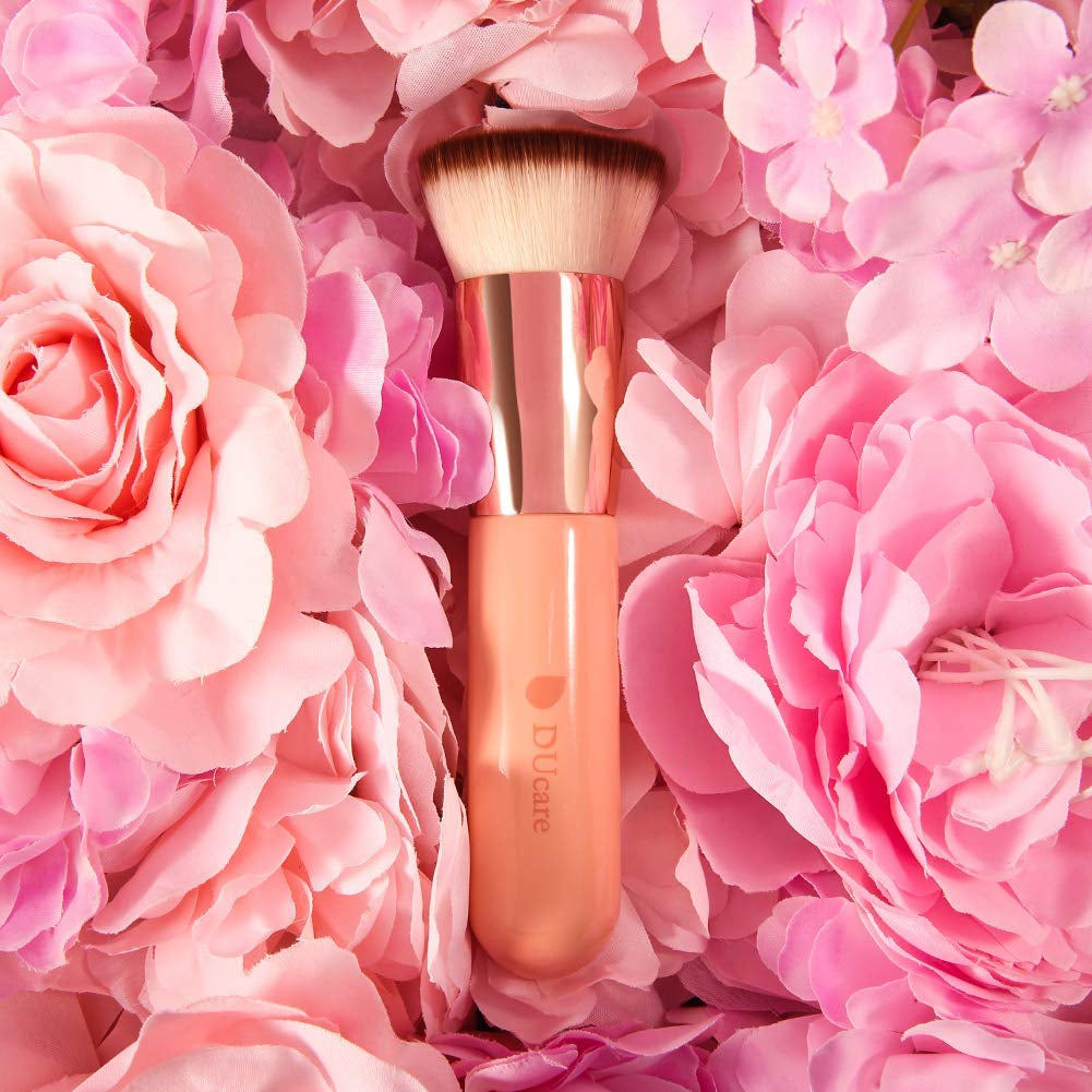 Flat Top Kabuki Foundation Brush +  Makeup Brush Cleanser