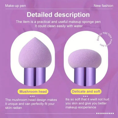 3Pcs Makeup Sponge Beauty Foundation Blending Sponge Makeup Sponge Wedge Foundation Sponges with Handle Cosmetic Blender Profess