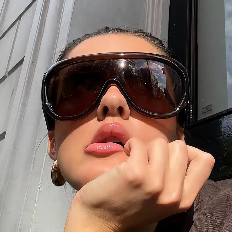 2025 New Oversized One Piece Sunglasses Uv400 Pc Luxury Outdoor Shades for Men Women Fashion Trendy Sun Glasses