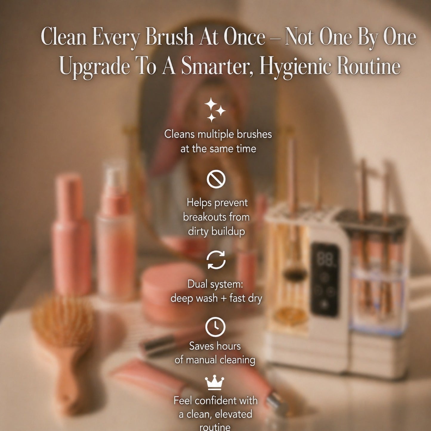 3-in-1  Grace Vanity™ - Brush Cleaner