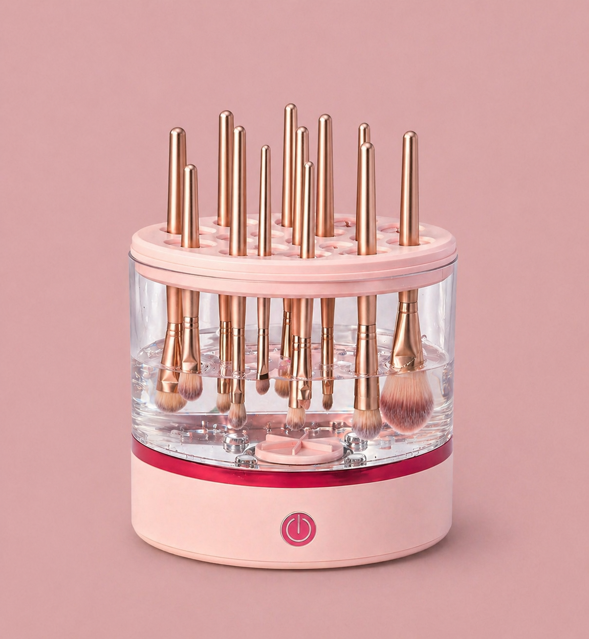 360° Electric Makeup Brush Cleaner - Dual Spin Makeup Brush Cleaning Machine, Holds 17 Brushes, Portable and Compact Design for Travel & Home Use, Perfect Brush Cleaner for Makeup Professionals