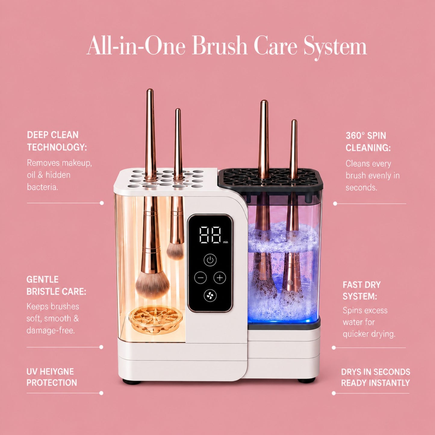 3-in-1  Grace Vanity™ - Brush Cleaner
