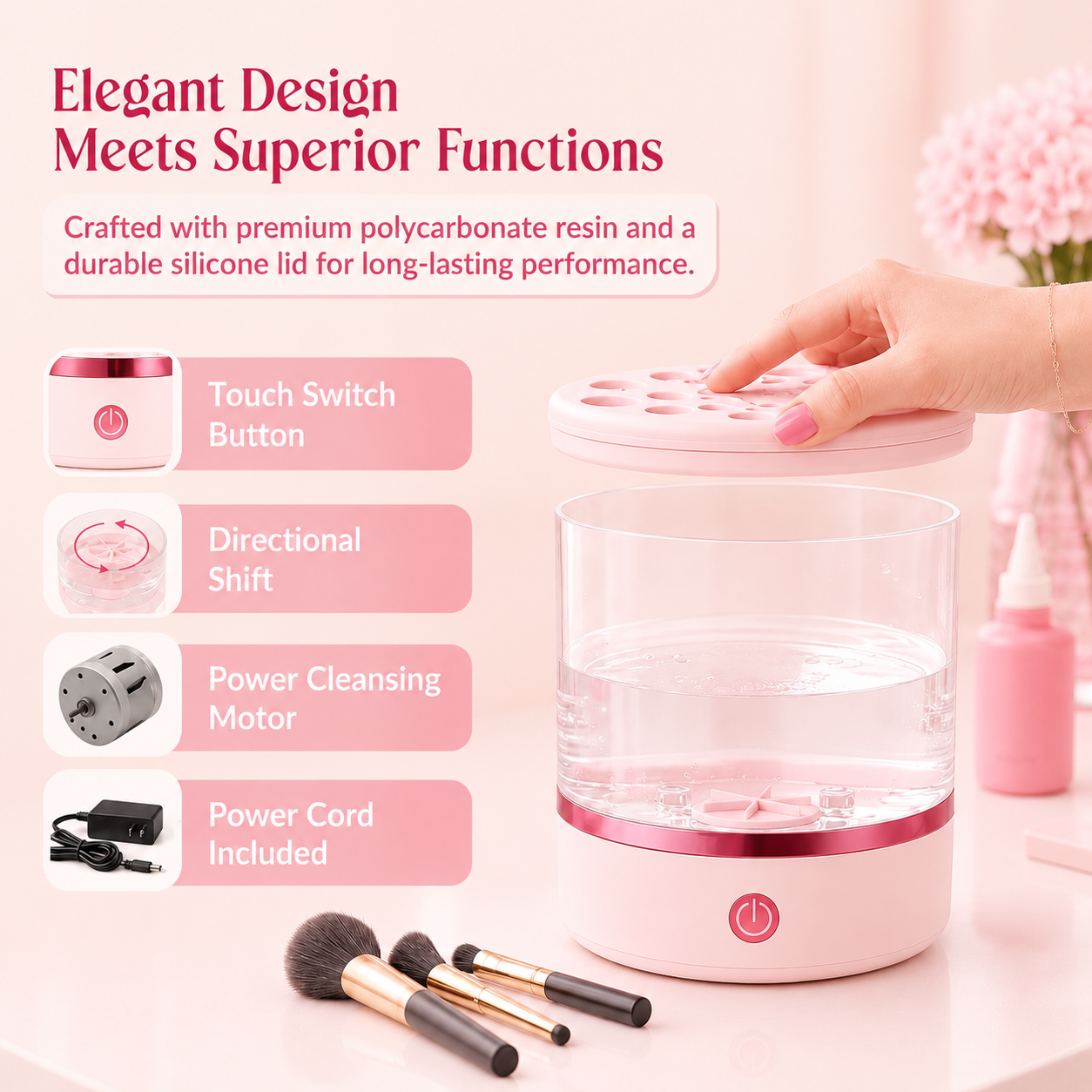 3-in-1  Grace Vanity™ - Brush Cleaner