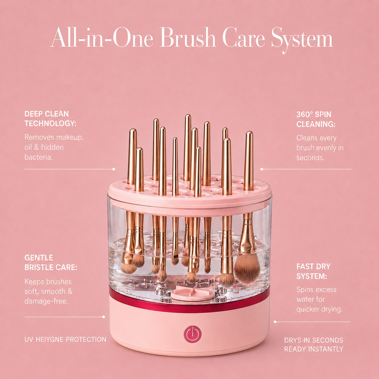3-in-1  Grace Vanity™ - Brush Cleaner