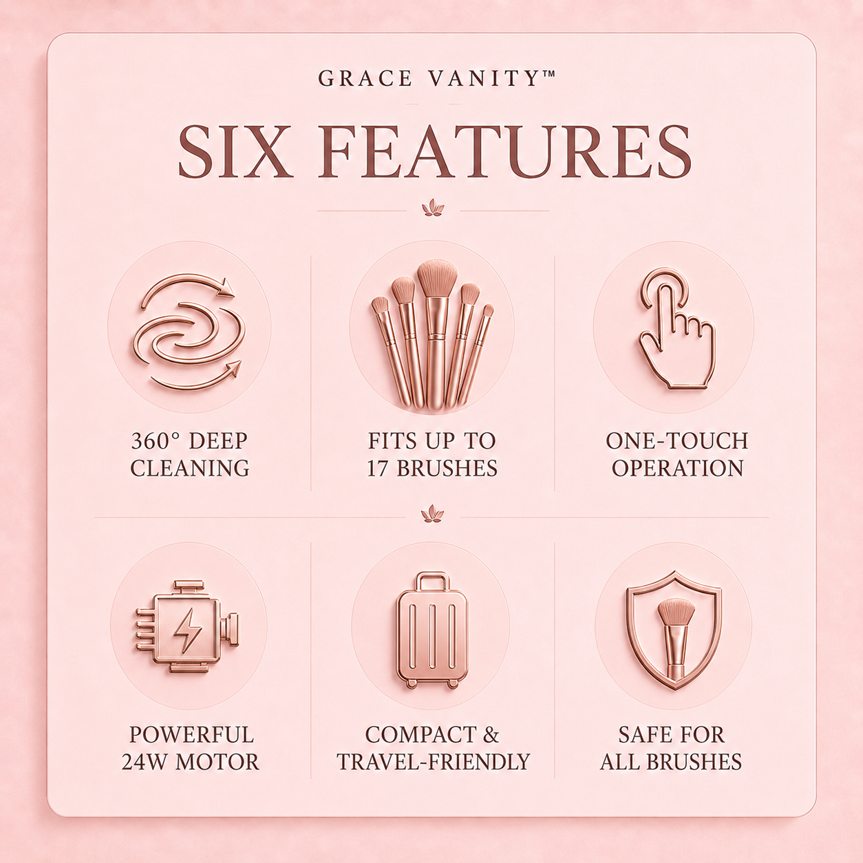 3-in-1  Grace Vanity™ - Brush Cleaner