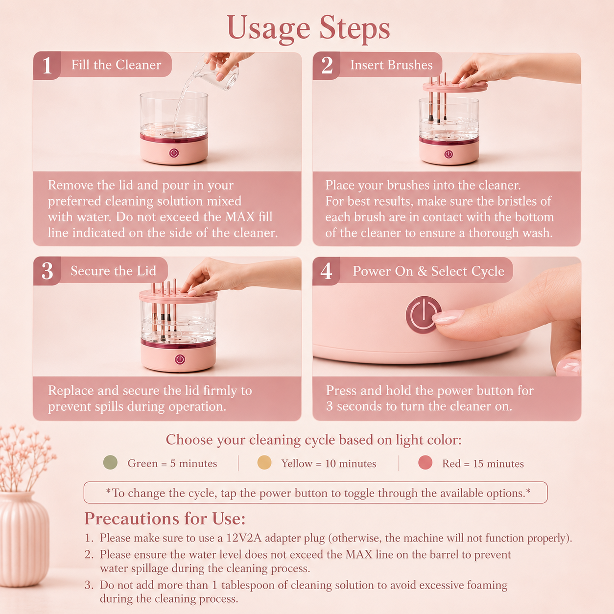 3-in-1  Grace Vanity™ - Brush Cleaner
