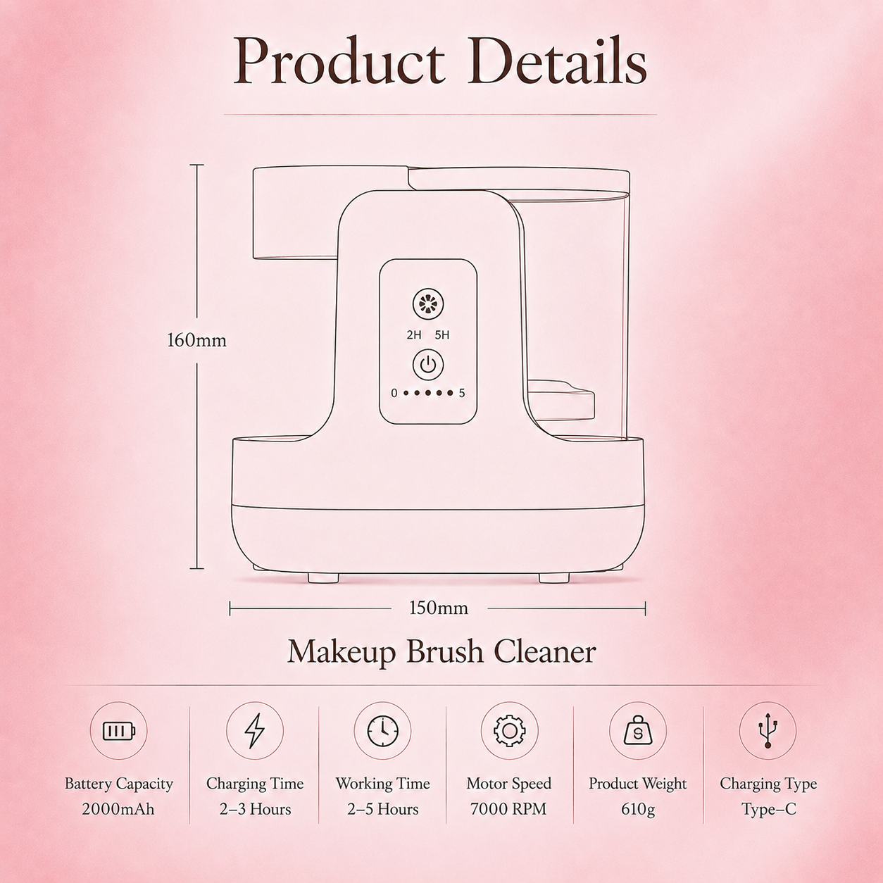 3-in-1  Grace Vanity™ - Brush Cleaner