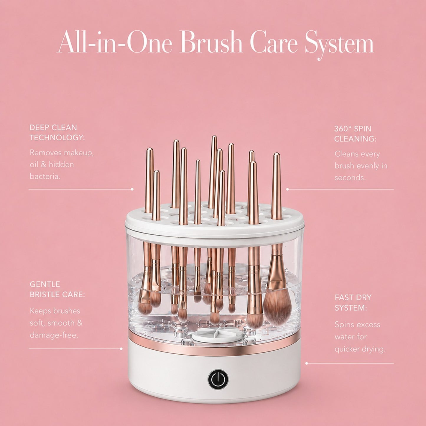 3-in-1  Grace Vanity™ - Brush Cleaner